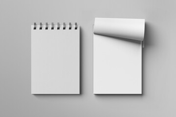 Two Blank Spiral Notebooks Mockup