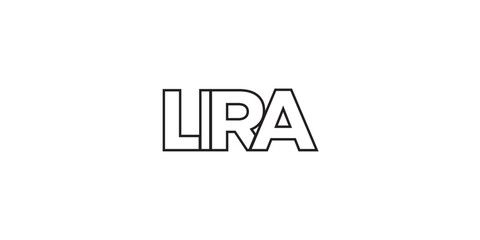 Lira in the Uganda emblem. The design features a geometric style, vector illustration with bold typography in a modern font. The graphic slogan lettering.