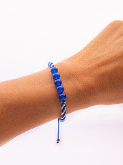 Blue Kyanite stone bracelet isolated on white background