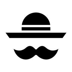 mustache and hat glyph