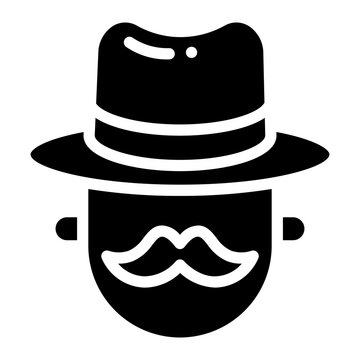 mustache and hat glyph