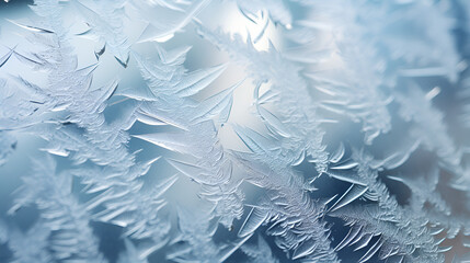 frosty pattern on glass like leaf 