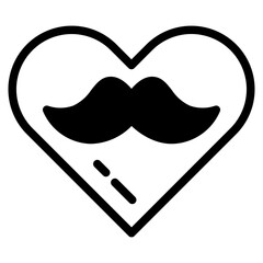 mustache in heart dualtone