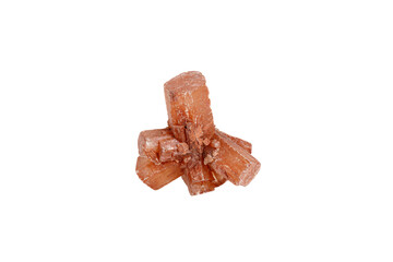 aragonite mineral stone macro on white background