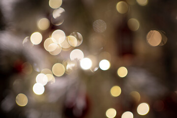 Obraz premium Festive Christmas lights captured in a beautiful blurred style, creating a magical and celebratory decoration.