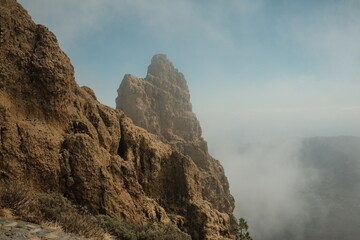 clouds in the mountains