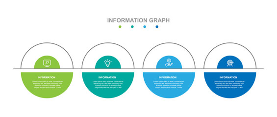 Timeline process infographic with 4 step process 