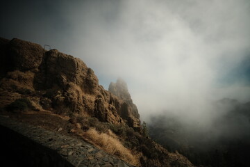 clouds in the mountains
