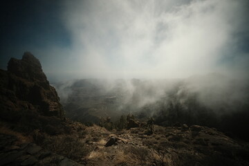 clouds in the mountains