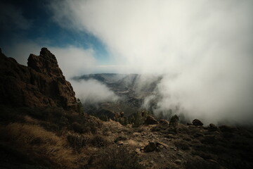 clouds in the mountains