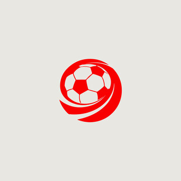 サッカーボールをシンボリックに用いたシンプルなロゴのベクター画像