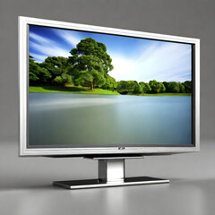 lcd tv set on white background