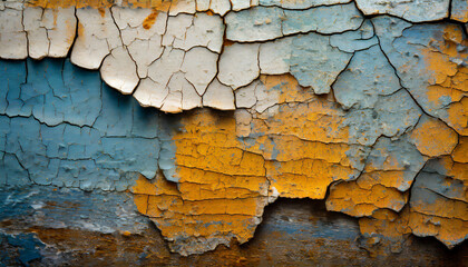 Texture of cracked paint close-up.