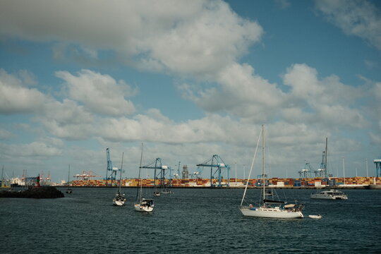 canary islands sea port view
