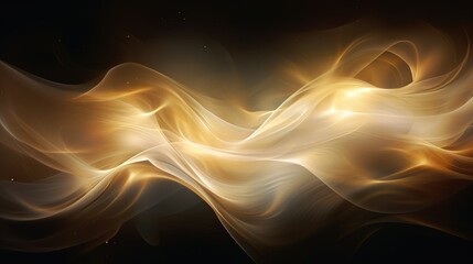 Luxurious abstract forms intertwining with gold particles, creating an ethereal and elegant atmosphere