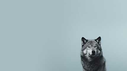 Ultra minimalism photography of a wolf, phone background created