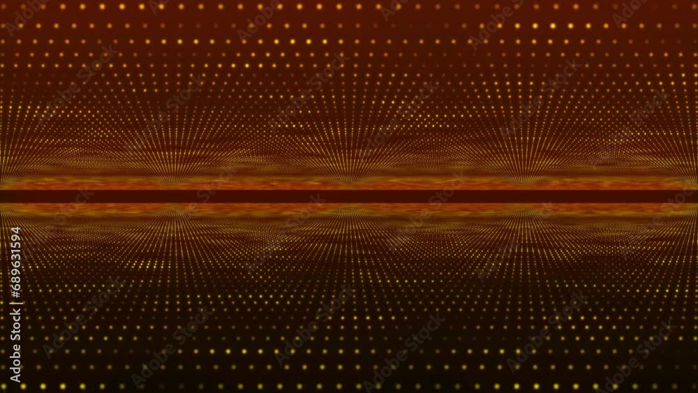 Poster wave of particles. futuristic dots pattern on dark background. big data digital code. technology or 