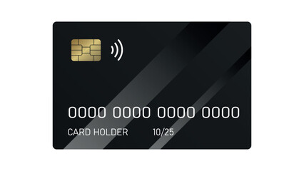 Obraz premium Black Credit or debit card with Chip