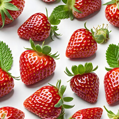 strawberries isolated on white background