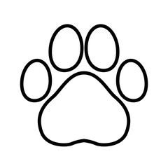 Animal foot print. Black silhouette of a paw print, isolated. - obrazy, fototapety, plakaty