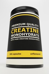 Realistic 3D Render of Creatine