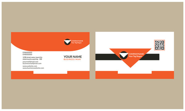 Design Modern Simple Orange Luxury Business Card