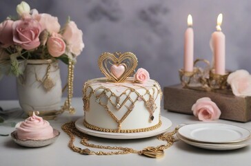 Obraz na płótnie Canvas wedding cake with candles