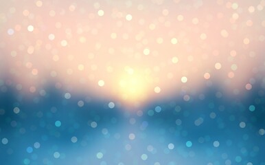 Flaying bokeh glittering in winter sunlight on snowy trees background. Winter holidays nature panorama.