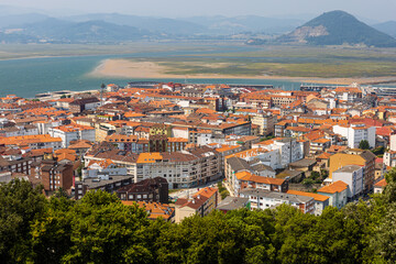 The town of Santoña from a height. Cantabria, Spain.