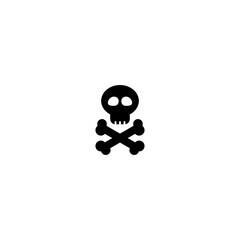 Skull and bones icon isolated on white background from nautical collection.