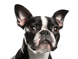 Boston Terrier Dog Studio Shot Isolated on Clear Background, Generative AI