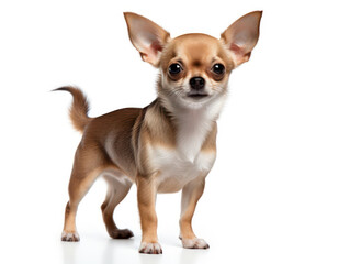 Fototapeta premium Chihuahua Dog Studio Shot Isolated on Clear Background, Generative AI