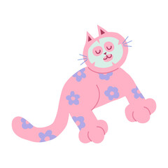 Cat relaxing cartoon clipart