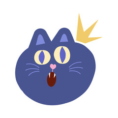 Shocked cat face cartoon clipart