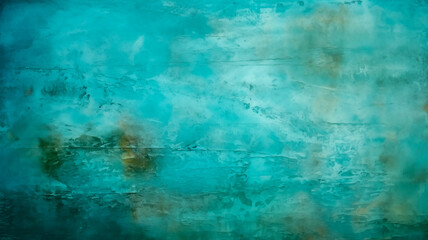 abstract turquoise background with stains and grunge texture.