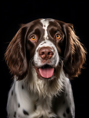 English Springer Spaniel Dog Studio Shot Isolated on Clear Background, Generative AI