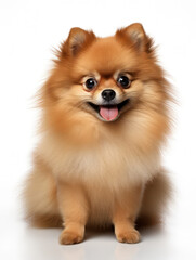 Pomeranian Dog Studio Shot Isolated on Clear Background, Generative AI