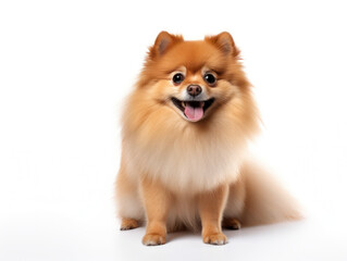 Obraz premium Pomeranian Dog Studio Shot Isolated on Clear Background, Generative AI