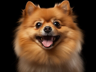 Pomeranian Dog Studio Shot Isolated on Clear Background, Generative AI