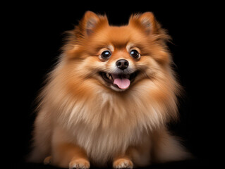 Pomeranian Dog Studio Shot Isolated on Clear Background, Generative AI