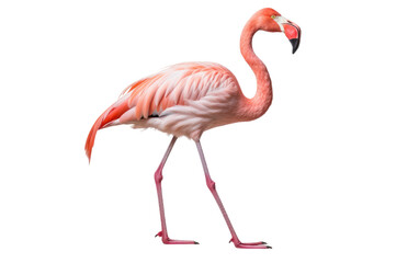Fototapeta premium Flamingo's Graceful On Isolated Background