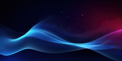 Abstract digital wave of particles futuristic point wave technology background 