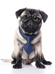 Obraz premium Pug Dog Studio Shot Isolated on Clear Background, Generative AI