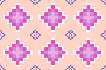 Ikat seamless pattern ethnic oriental traditional background  design for carpet,curtain,clothing, wrapping paper,wallpaper,texture,textiles,tile,fabric , batik.