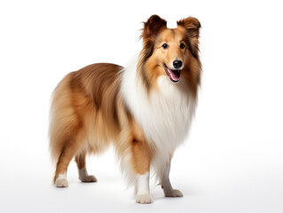 Fototapeta premium Sheltie Dog Studio Shot Isolated on Clear Background, Generative AI