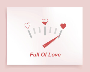 love card with indicator of hearts. Vector illustration

