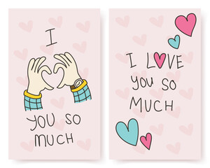two valentine's day greeting cards
