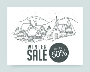 Winter sale poster background. Vector illustration
