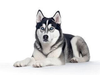 Obraz premium Siberian Husky Dog Studio Shot Isolated on Clear Background, Generative AI
