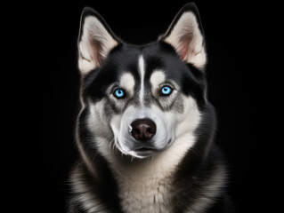 Fototapeta premium Siberian Husky Dog Studio Shot Isolated on Clear Background, Generative AI